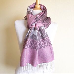 Pink Equestrian Silk-blend Scarf